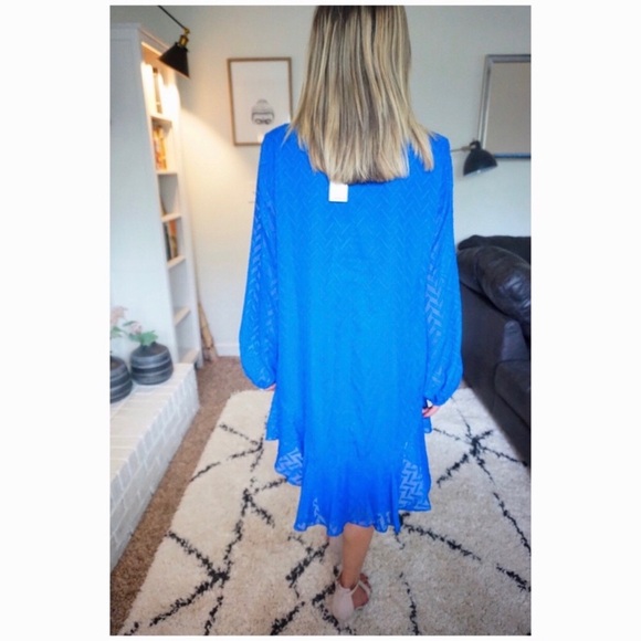 BCBGMaxAzria Blue Sapphire Ruffle Mini Dress Small $248 - Picture 8 of 8